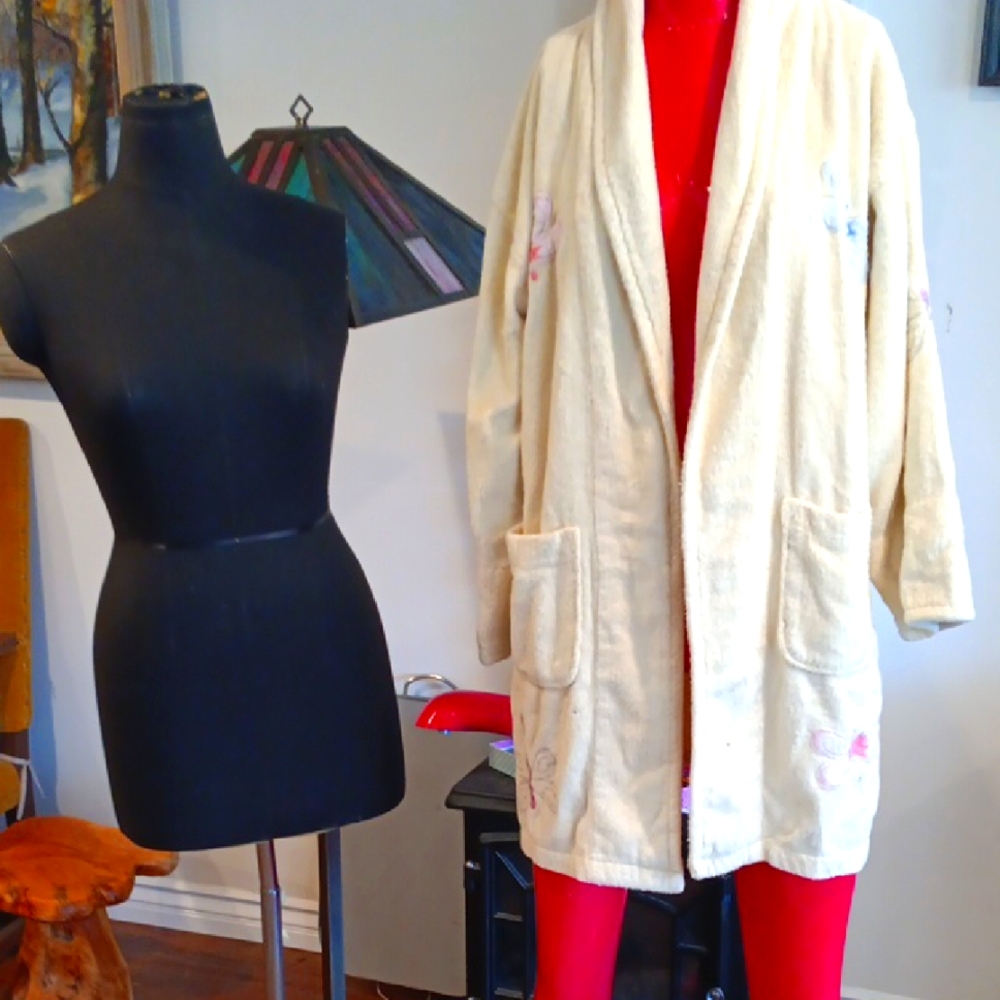 Cream Robe with Pockets